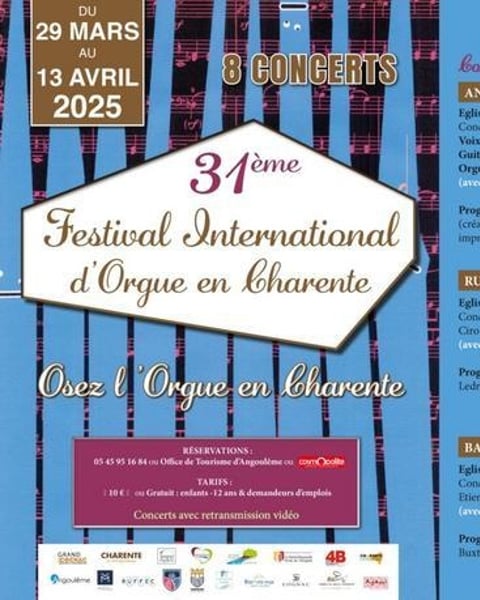 Festival d'Orgue de Charente 2025